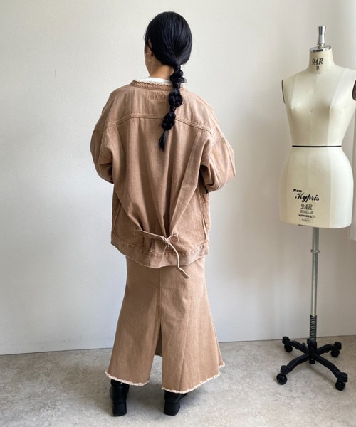 LHELBIE（レルビエ）の「【MARITAS DENIM/マリタスデニム】オーバーサイズデニムジャケット（デニムジャケット・レディース・ブラウン/グレー・FREE）」の17枚目の写真