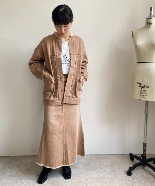 LHELBIE（レルビエ）の「【MARITAS DENIM/マリタスデニム】オーバーサイズデニムジャケット（デニムジャケット・レディース・ブラウン/グレー・FREE）」の6枚目の写真