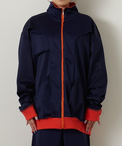 WEGO(ウィゴー)の「∴WEGO/DOGコラボ インサイドアウトジャケット(ジャージ・メンズ・オレンジ/ネイビー・LARGE/MEDIUM)」の20枚目の写真