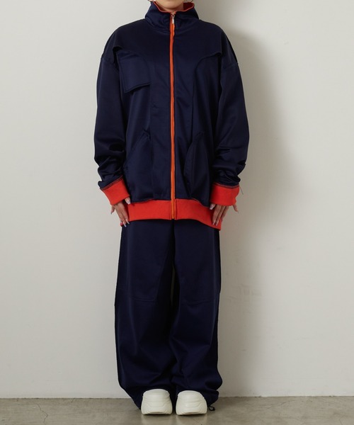 WEGO(ウィゴー)の「∴WEGO/DOGコラボ インサイドアウトジャケット(ジャージ・メンズ・オレンジ/ネイビー・LARGE/MEDIUM)」の10枚目の写真