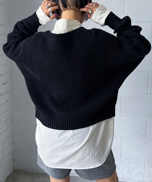 PAGEBOY（ページボーイ）の「カレッジニットプルオーバー（ニット/セーター・レディース・ブラック/オフホワイト・FREE）」の20枚目の写真