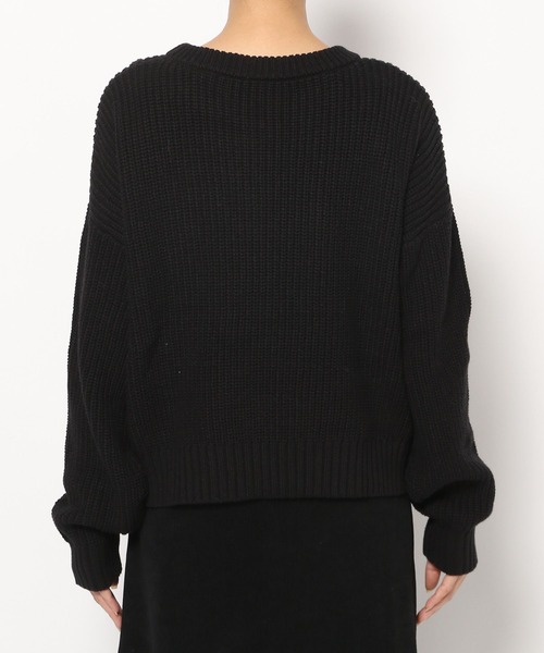 PAGEBOY（ページボーイ）の「カレッジニットプルオーバー（ニット/セーター・レディース・ブラック/オフホワイト・FREE）」の6枚目の写真