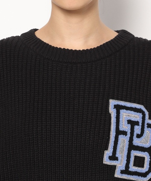 PAGEBOY（ページボーイ）の「カレッジニットプルオーバー（ニット/セーター・レディース・ブラック/オフホワイト・FREE）」の4枚目の写真