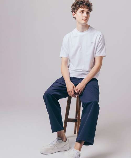 Lacoste★半袖 クルーネック ツートーン ロゴ トップス Tシャツ アウトラインクロッククルーネック半袖Tシャツ（Tシャツ