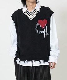 JOHN'S CLOSET（ジョンズクローゼット）の「【13】ハートロゴ ダメージニットベスト（ベスト）」