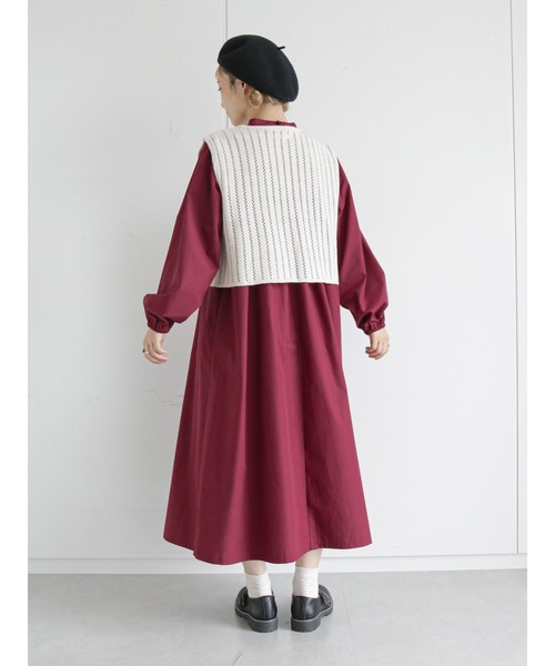 ehka sopo（エヘカソポ）の「お花モチーフニットベスト（ベスト・レディース・ブラウン/グリーン/キナリ・ﾌﾘ-）」の14枚目の写真