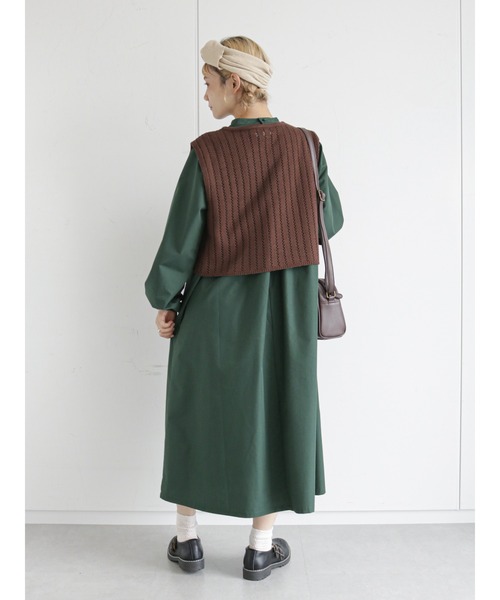 ehka sopo（エヘカソポ）の「お花モチーフニットベスト（ベスト・レディース・ブラウン/グリーン/キナリ・ﾌﾘ-）」の7枚目の写真