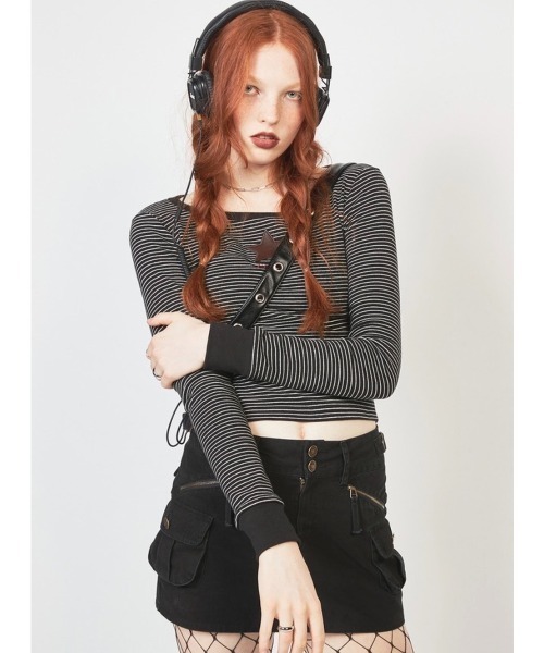CRANK(クランク)の「【CRANK/クランク】LOW RISE CARGO SKIRT / ローライズスカートミニスカート タイトスカート ローウエスト(デニムスカート・レディース・カーキ/ブラック/ベージュ・S/M)」の10枚目の写真