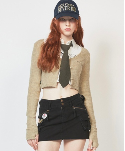 CRANK ローライズカーゴスカート Mサイズ ブラック Knuth Marf - low rize cargo skirt / ローライズ カーゴ