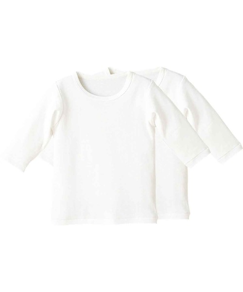 combimini（コンビミニ）の「８分袖Ｔシャツ２枚組（Tシャツ/カットソー・キッズ・オフホワイト/キナリ/ホワイト・90/100/120/80/130/110/140）」の4枚目の写真