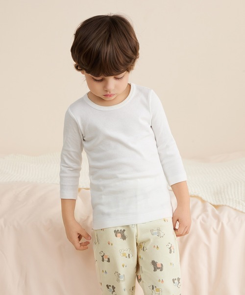 combimini（コンビミニ）の「８分袖Ｔシャツ２枚組（Tシャツ/カットソー・キッズ・オフホワイト/キナリ/ホワイト・90/100/120/80/130/110/140）」の5枚目の写真