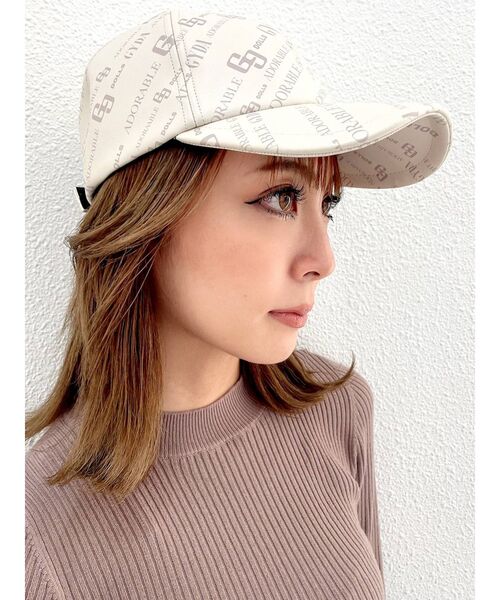 GYDA（ジェイダ）の「GYDA MONOGRAM PATTERN キャップ（キャップ・レディース・ブラック/アイボリー・FREE）」の2枚目の写真