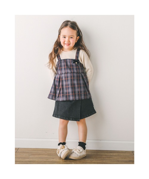 SLAP SLIP（スラップスリップ）の「SLAPSLIP/ケミカルウォッシュデニムキュロットパンツ(90~130cm)（デニムスカート・キッズ・ネイビー/ブラック・110/120/100/130/90）」の20枚目の写真