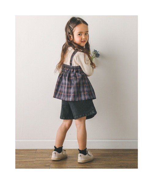 SLAP SLIP（スラップスリップ）の「SLAPSLIP/ケミカルウォッシュデニムキュロットパンツ(90~130cm)（デニムスカート・キッズ・ネイビー/ブラック・110/120/100/130/90）」の6枚目の写真