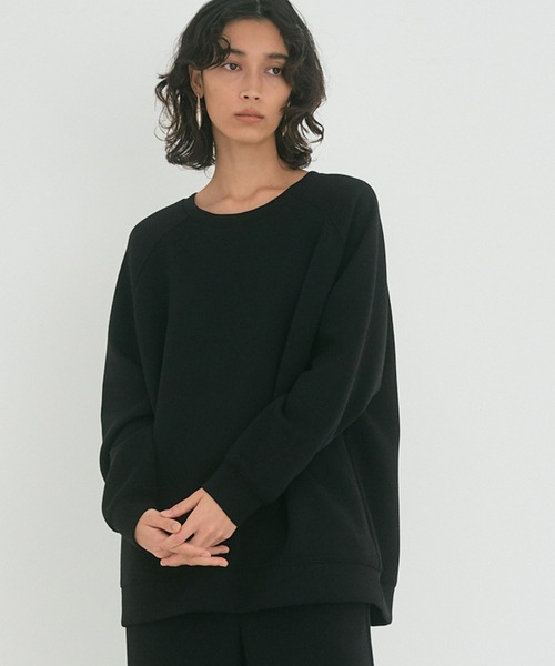 OUTERSUNSET（アウターサンセット）の「double knit raglan tops（スウェット・レディース・チャコールグレー/ブラック・FREE）」の3枚目の写真