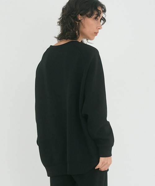 OUTERSUNSET（アウターサンセット）の「double knit raglan tops（スウェット・レディース・チャコールグレー/ブラック・FREE）」の5枚目の写真