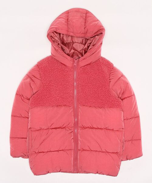 BENETTON (UNITED COLORS OF BENETTON)（ベネトンユナイテッドカラーズオブベネトン）の「キッズフード付きボア中綿ジャケットG（その他アウター・キッズ・ブラック/ピンク・SMALL/MEDIUM/LARGE/X-LARGE/XX-LARGE）」の4枚目の写真
