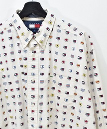 【ヴィンテージ古着】TOMMY HILFIGER / トミーヒルフィガー 国旗柄 ボタンダウンシャツ