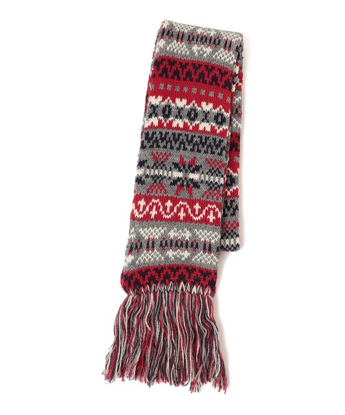 HIGHLAND 2000（ハイランドトゥーサウザンド）の「HIGHLAND 2000: スノーフレーク ニット マフラー（マフラー・レディース・ライトホワイト/レッド・ONE SIZE）」の4枚目の写真