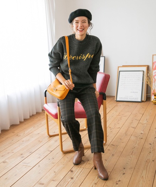 niko and...（ニコアンド）の「洗えるクルーロゴニットプルオーバー（ニット/セーター・レディース・チャコール/ライトグレー/グリーン/ブルー・FREE）」の18枚目の写真