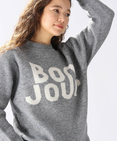 niko and...（ニコアンド）の「洗えるクルーロゴニットプルオーバー（ニット/セーター・レディース・チャコール/ライトグレー/グリーン/ブルー・FREE）」の14枚目の写真