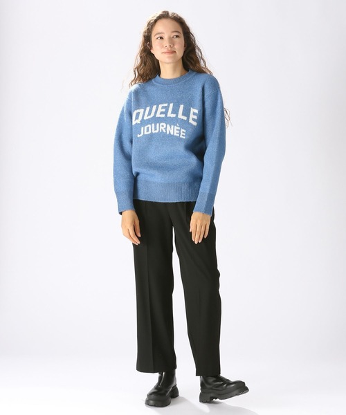 niko and...（ニコアンド）の「洗えるクルーロゴニットプルオーバー（ニット/セーター・レディース・チャコール/ライトグレー/グリーン/ブルー・FREE）」の15枚目の写真