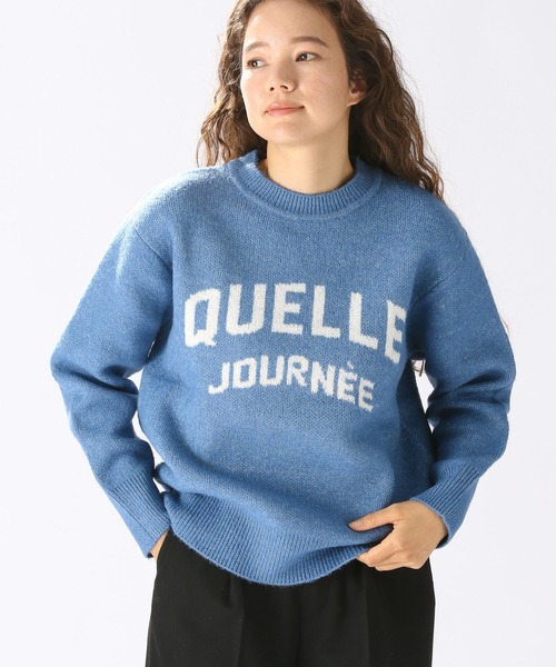 niko and...（ニコアンド）の「洗えるクルーロゴニットプルオーバー（ニット/セーター・レディース・チャコール/ライトグレー/グリーン/ブルー・FREE）」の6枚目の写真