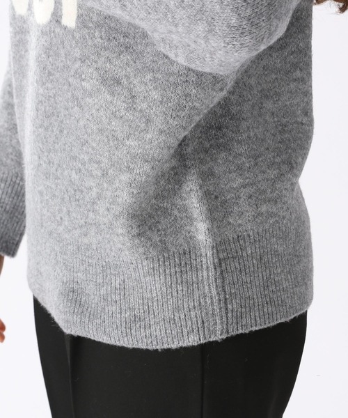 niko and...（ニコアンド）の「洗えるクルーロゴニットプルオーバー（ニット/セーター・レディース・チャコール/ライトグレー/グリーン/ブルー・FREE）」の7枚目の写真