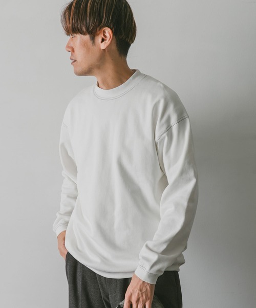 URBAN RESEARCH DOORS（アーバンリサーチドアーズ）の「配色ステッチプルオーバー（スウェット・メンズ・チャコールグレー/ブラウン/グリーン/ホワイト・MEDIUM/LARGE）」の7枚目の写真