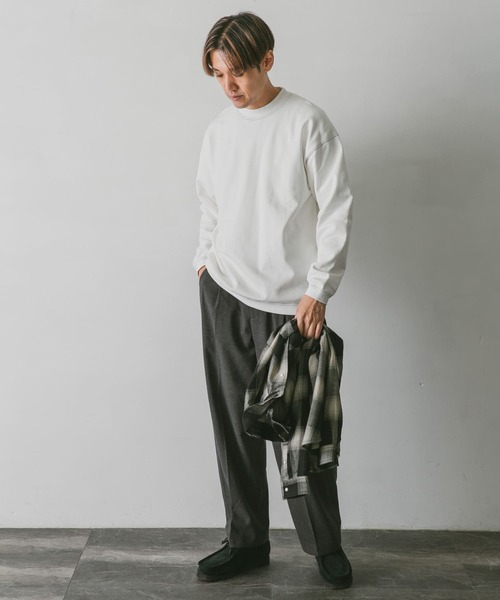 URBAN RESEARCH DOORS（アーバンリサーチドアーズ）の「配色ステッチプルオーバー（スウェット・メンズ・チャコールグレー/ブラウン/グリーン/ホワイト・MEDIUM/LARGE）」の13枚目の写真