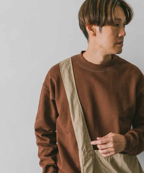 URBAN RESEARCH DOORS（アーバンリサーチドアーズ）の「配色ステッチプルオーバー（スウェット・メンズ・チャコールグレー/ブラウン/グリーン/ホワイト・MEDIUM/LARGE）」の14枚目の写真