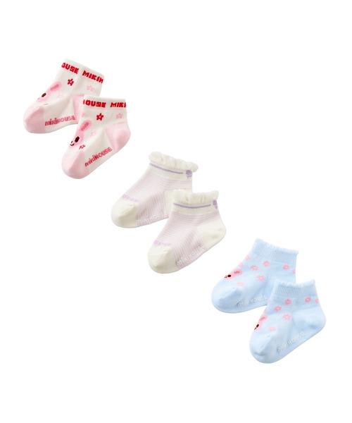 MIKI HOUSE(ミキハウス)の「ローカットソックスパック3足セット(11cm-17cm)(ソックス/靴下・キッズ・ブルー/ピンク/ホワイト/マルチ・13cm/11cm/15cm/11-13cm/13-15cm)」の5枚目の写真