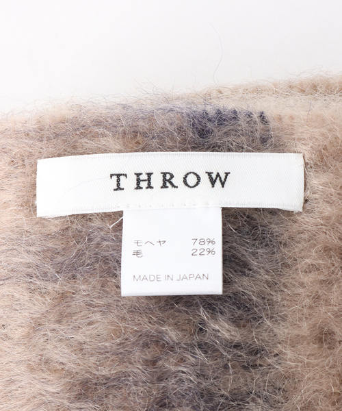 THROW（スロー）の「【THROW / スロー】Mohair Shaggy Big Check（マフラー・メンズ・ホワイト/ブラウン・FREE）」の5枚目の写真