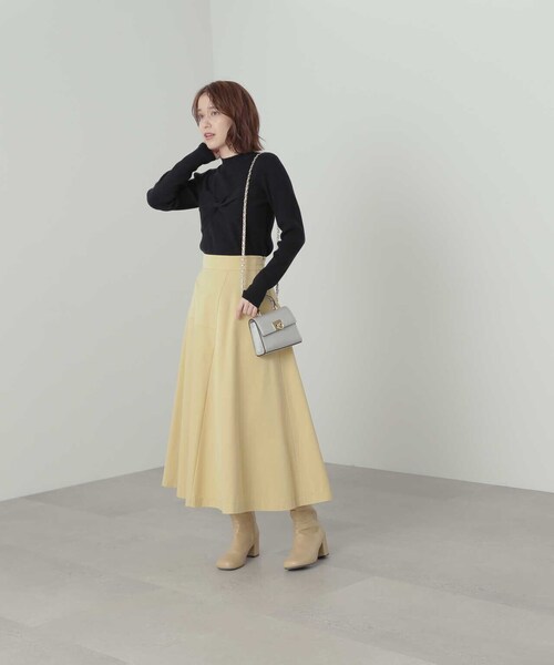 N.(N. Natural Beauty Basic)(エヌエヌナチュラルビューティーベーシック)の「◆ツイストデザインリブニット(ニット/セーター・レディース・オフホワイト/ブラック/グリーン・MEDIUM)」の21枚目の写真