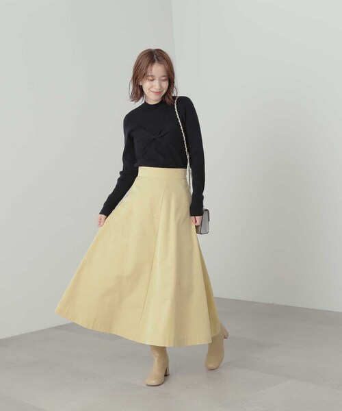 N.(N. Natural Beauty Basic)(エヌエヌナチュラルビューティーベーシック)の「◆ツイストデザインリブニット(ニット/セーター・レディース・オフホワイト/ブラック/グリーン・MEDIUM)」の22枚目の写真