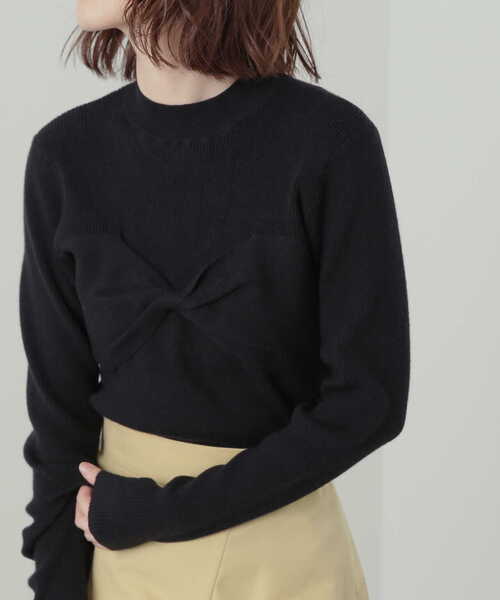 N.(N. Natural Beauty Basic)(エヌエヌナチュラルビューティーベーシック)の「◆ツイストデザインリブニット(ニット/セーター・レディース・オフホワイト/ブラック/グリーン・MEDIUM)」の16枚目の写真