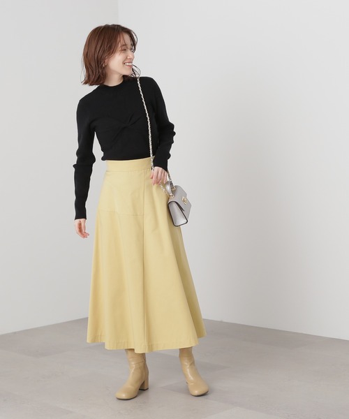 N.(N. Natural Beauty Basic)(エヌエヌナチュラルビューティーベーシック)の「◆ツイストデザインリブニット(ニット/セーター・レディース・オフホワイト/ブラック/グリーン・MEDIUM)」の12枚目の写真