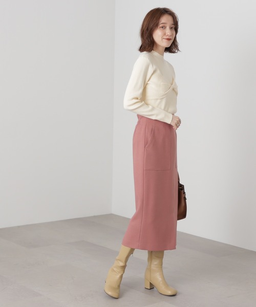 N.(N. Natural Beauty Basic)(エヌエヌナチュラルビューティーベーシック)の「◆ツイストデザインリブニット(ニット/セーター・レディース・オフホワイト/ブラック/グリーン・MEDIUM)」の7枚目の写真