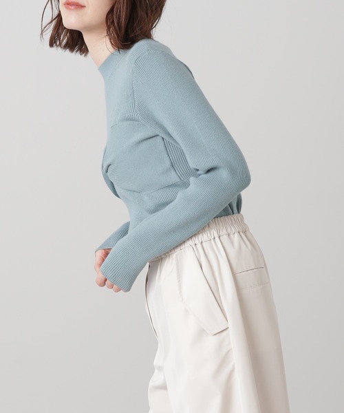 N.(N. Natural Beauty Basic)(エヌエヌナチュラルビューティーベーシック)の「◆ツイストデザインリブニット(ニット/セーター・レディース・オフホワイト/ブラック/グリーン・MEDIUM)」の13枚目の写真