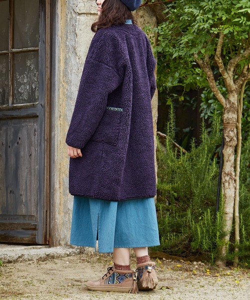 チャイハネ（チャイハネ）の「【チャイハネ】Amina×grn ボナトアロングジャケット（その他アウター・レディース・パープル系その他/ベージュ・FREE）」の7枚目の写真