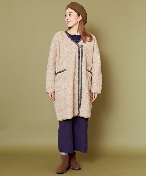 チャイハネ（チャイハネ）の「【チャイハネ】Amina×grn ボナトアロングジャケット（その他アウター・レディース・パープル系その他/ベージュ・FREE）」の16枚目の写真