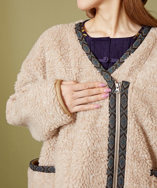 チャイハネ（チャイハネ）の「【チャイハネ】Amina×grn ボナトアロングジャケット（その他アウター・レディース・パープル系その他/ベージュ・FREE）」の18枚目の写真