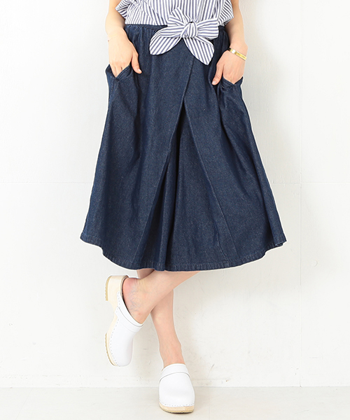 CAROLINA GLASER(カロリナ グレイサー)の「CAROLINA GLASER / デニムガウチョパンツ(その他パンツ・レディース・インディゴブルー・ONE SIZE)」の1枚目の写真
