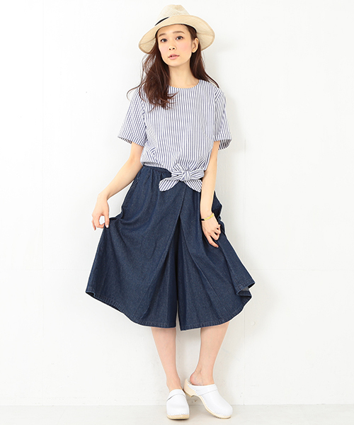 CAROLINA GLASER(カロリナ グレイサー)の「CAROLINA GLASER / デニムガウチョパンツ(その他パンツ・レディース・インディゴブルー・ONE SIZE)」の15枚目の写真
