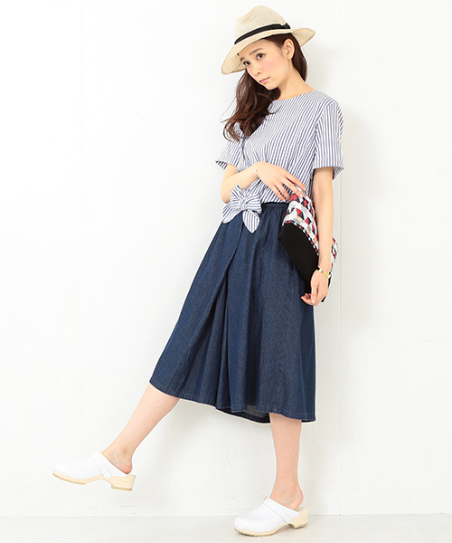 CAROLINA GLASER(カロリナ グレイサー)の「CAROLINA GLASER / デニムガウチョパンツ(その他パンツ・レディース・インディゴブルー・ONE SIZE)」の16枚目の写真