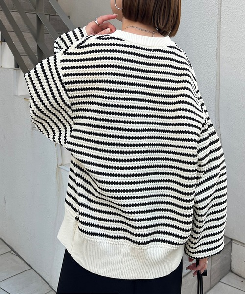 DISCOAT(ディスコート)の「【WEB限定】カノコ編みパール釦カーディガン(カーディガン/ボレロ・レディース・ネイビー/レッド/オフホワイト/アイボリー・FREE)」の16枚目の写真