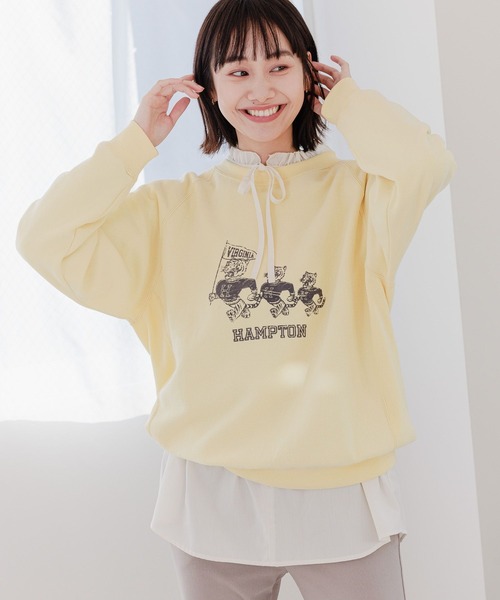 niko and...(ニコアンド)の「ヴィンテージライクアソートロゴプルオーバー(Tシャツ/カットソー・レディース・イエロー/ネイビー/ライトグレー/サックスブルー・MEDIUM/LARGE)」の4枚目の写真