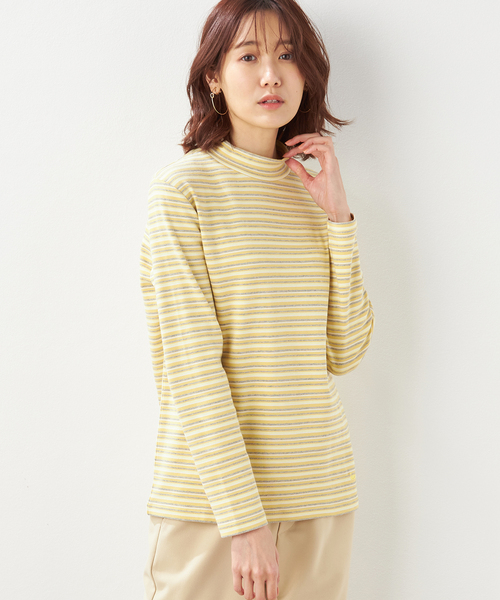 DECOY SINCE 1981(デコイシンスイチキュウハチイチ)の「【オーガニックコットン】スムースボーダーTシャツ(Tシャツ/カットソー・レディース・サックスブルー/イエロー/ピンク・M/L/LL)」の3枚目の写真