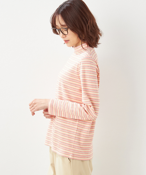 DECOY SINCE 1981(デコイシンスイチキュウハチイチ)の「【オーガニックコットン】スムースボーダーTシャツ(Tシャツ/カットソー・レディース・サックスブルー/イエロー/ピンク・M/L/LL)」の10枚目の写真