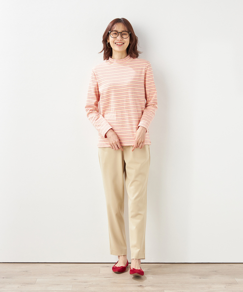 DECOY SINCE 1981(デコイシンスイチキュウハチイチ)の「【オーガニックコットン】スムースボーダーTシャツ(Tシャツ/カットソー・レディース・サックスブルー/イエロー/ピンク・M/L/LL)」の16枚目の写真